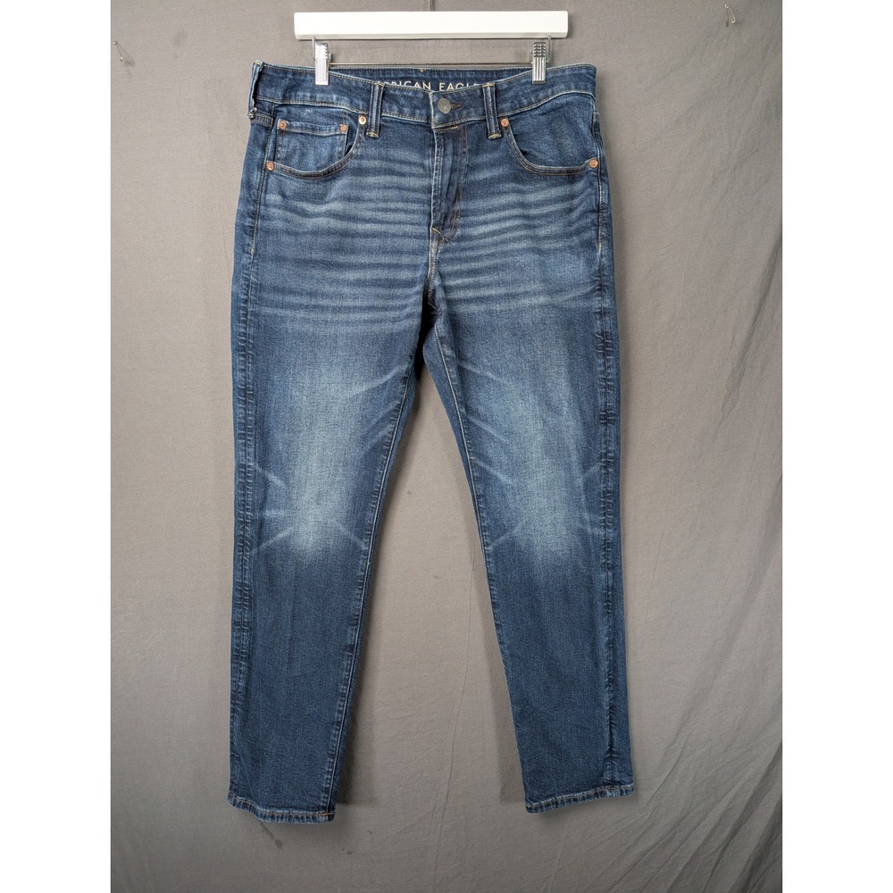 American Eagle Mens Airflex+ Slim Jeans Blue Denim Size 34x32